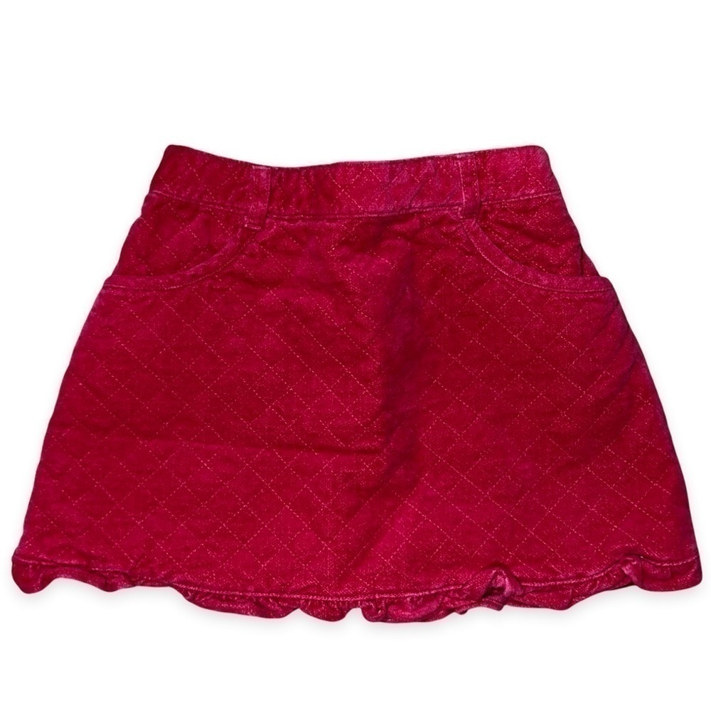 GYMBOREE 4/4T Red Quilted Ruffle Hem Skirt‎